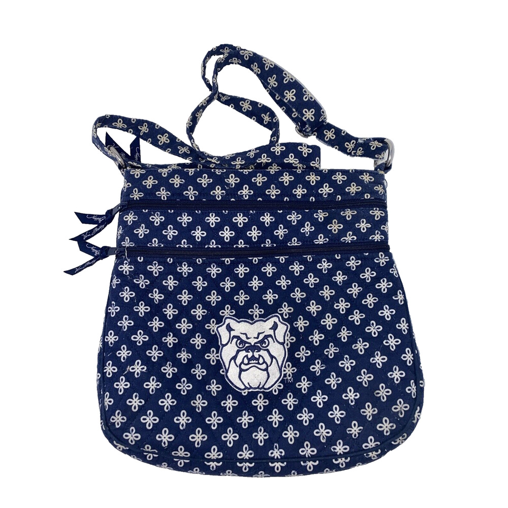 Vera Bradley Butler Bulldogs Navy Blue Triple Zip Crossbody Shoulderbag Hipster